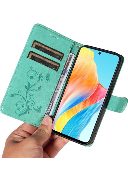 Oppo A98 5g Için Kılıf ve El Kayışı Yüksek Kaliteli Deri ile Kart Yuvası (Yurt Dışından)