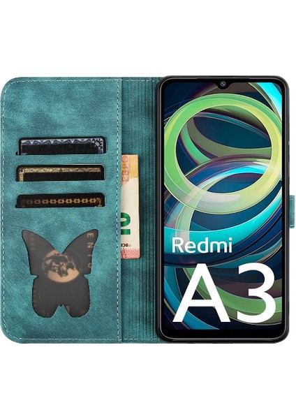 Xiaomi Redmi A3 Kart Cep Flip Folio Kabartmalı Kelebek Kedi (Yurt Dışından) indirimleri