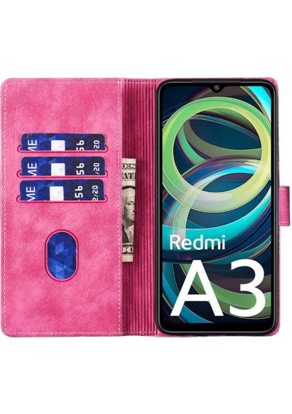 Xiaomi Redmi A3 Cüzdan Durumda Kabartmalı Sevimli Kedi Kartı Cep (Yurt Dışından)