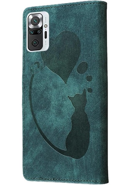 Xiaomi Redmi Için Not 10 Pro Artı Kabartmalı Sevimli Kedi Flip Folio Kart (Yurt Dışından)