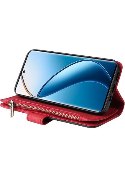 Realme 12 Pro Artı Kickstand Koruyucu Fermuar Cüzdan Tarzı Dokuz (Yurt Dışından)