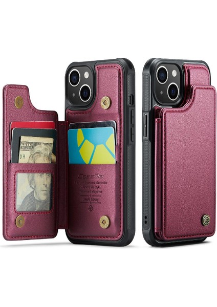 IPhone 15 Için Caseme Cüzdan Durumda Kickstand Pu Deri Kart Tutucu Ince (Yurt Dışından)