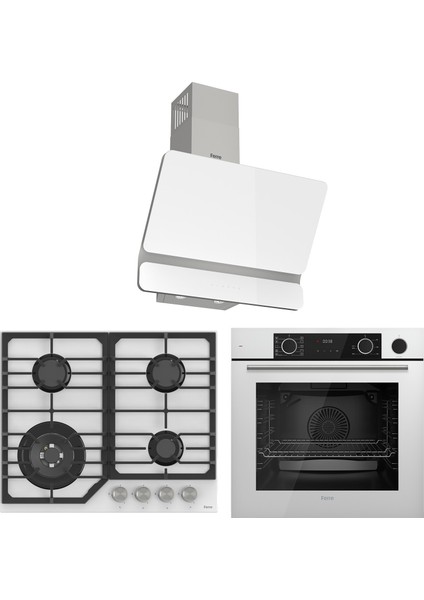 Steamart NT Asimetrik Serisi Beyaz Cam Set ( D081+NT026+XE64CB)