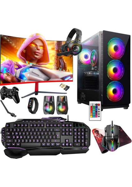 TX5290 I5 9400F 32GB Ram 512GB SSD 8gb RX580 27 Inç 100Hz Curved Oyuncu Masaüstü Bilgisayarı