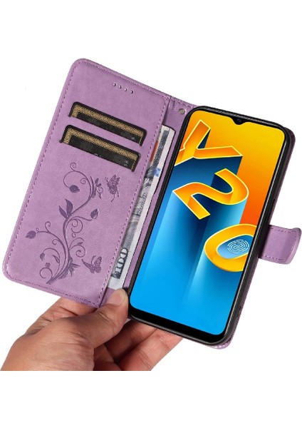 Vıvo Y12A/Y12S Kabartmalı Kelebek Cüzdan Telefon Kılıfı Için Kılıf Yüksek Kalite (Yurt Dışından) indirimleri