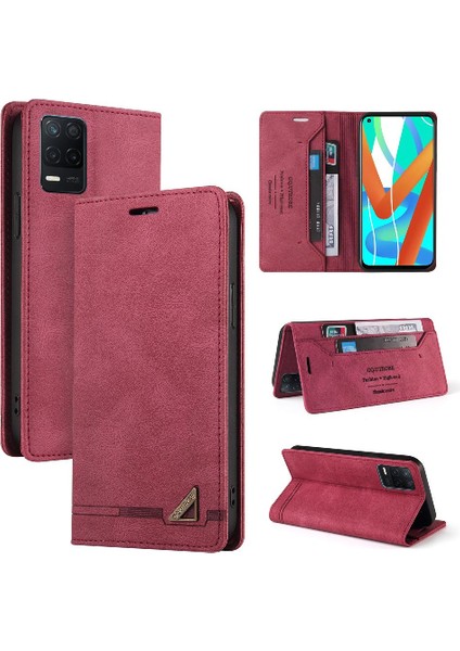 Realme 8 5G/V13 5g Premium Deri Kickstand Premium Deri Kılıf (Yurt Dışından)