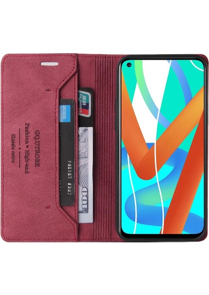 Realme 8 5G/V13 5g Premium Deri Kickstand Premium Deri Kılıf (Yurt Dışından)