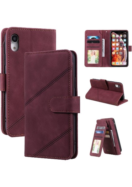 IPhone Xr Kart Tutucu Kickstand Pu Deri Cüzdan Flip Folio (Yurt Dışından)