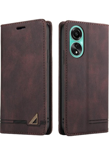 Oppo A78 4g Premium Deri Premium Deri Kickstand Iki Kart Için Kılıf (Yurt Dışından) fırsatları