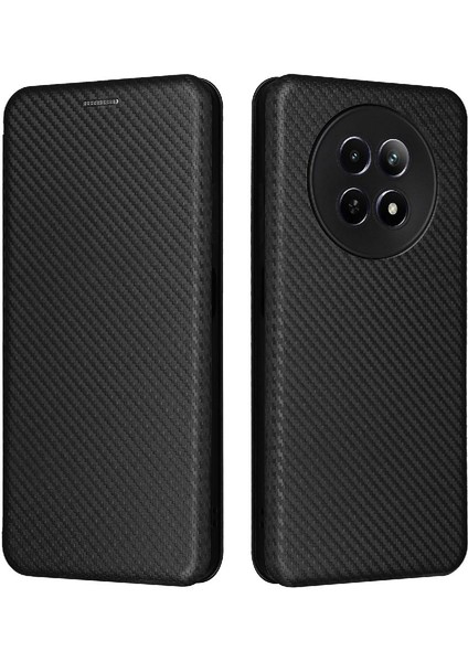 Realme 12 5g Tam Koruma Manyetik Karbon Fiber Kart Folio Için Kılıf (Yurt Dışından)
