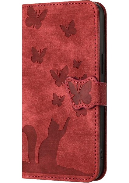 Xiaomi Redmi A3 Kart Cep Flip Folio Kabartmalı Kelebek Kedi (Yurt Dışından) modelleri