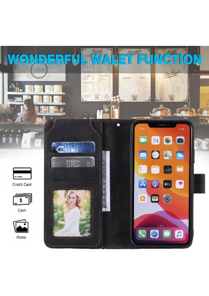 IPhone 11 Için Kılıf Pro Max Kart Tutucu Kickstand Manyetik Pu Deri Flip (Yurt Dışından)
