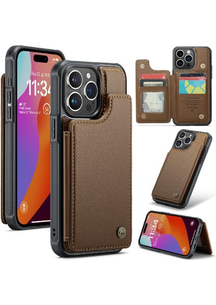 IPhone 15 Pro Max Ince Darbeye Dayanıklı Durumda Kart Tutucu (Yurt Dışından)