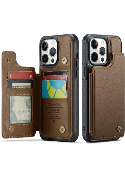 IPhone 12 Pro Max Rfıd Engelleme Kart Tutucu Pu Için Caseme Cüzdan Kılıf (Yurt Dışından)