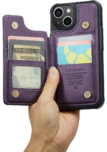 IPhone 14 Artı Kart Tutucu Rfıd Engelleme Pu Ince (Yurt Dışından)