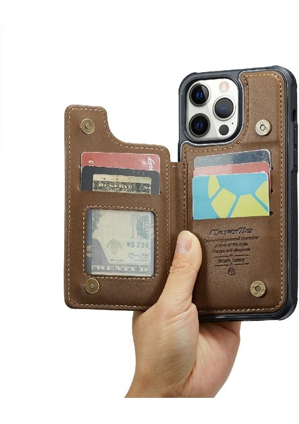 IPhone 12 Pro Max Rfıd Engelleme Kart Tutucu Pu Için Caseme Cüzdan Kılıf (Yurt Dışından)