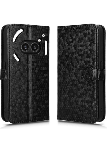 Nothing Kılıf Telefon 2A Geometrik Desen Deri Cüzdan Kapak Manyetik (Yurt Dışından)