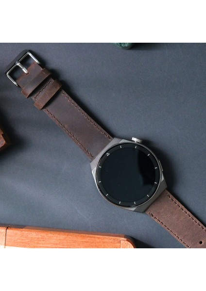Huawei Watch 22mm Hakiki Deri Kordon 46mm Gt2 E Gt2e Gt2pro Gt3 Pro Gt3pro Watch GT4 Gt 2 3 4 Pro Se 2e Huawei Watch 4 Pro Ultimate Elite Runner Buds Kahve Deri Kordon Kayış