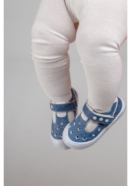 Arz 4865 Mavi Erkek Çocuk Bebe Sandalet Ayakkabı