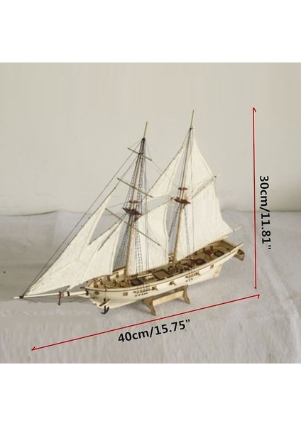 1: 100 Ölçekli Mini Ahşap Yelkenli Gemi Seti Tekne Oyuncak (Yurt Dışından)
