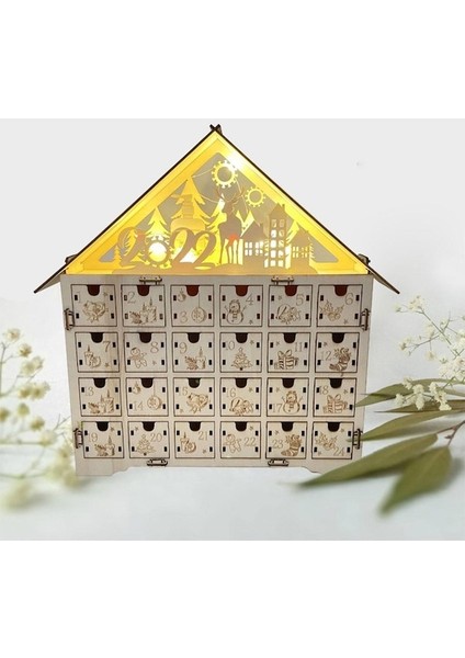 Suntek Noel Ahşap Noel Takvimi Çocuklar Için 24 Çekmeceli (Yurt Dışından)