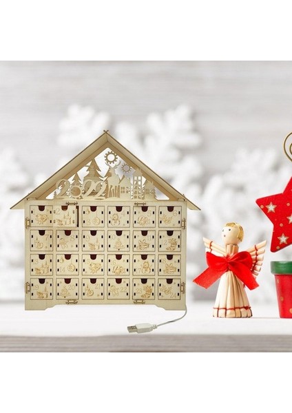 Suntek Noel Ahşap Noel Takvimi Çocuklar Için 24 Çekmeceli (Yurt Dışından)