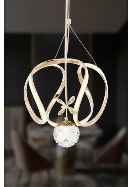 1625-30 Sr LED Gold Avize(Beyaz Işık -Sarı Işık - Gün Işığı)