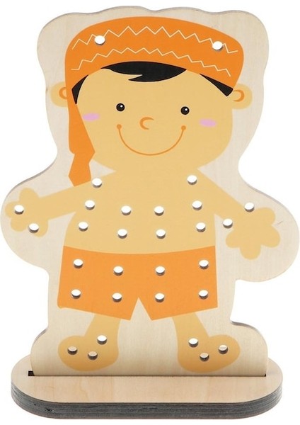 Suntek Ahşap Giydirme Bebek Bağlama Boncuk Oyunu Çocuklar (Yurt Dışından)