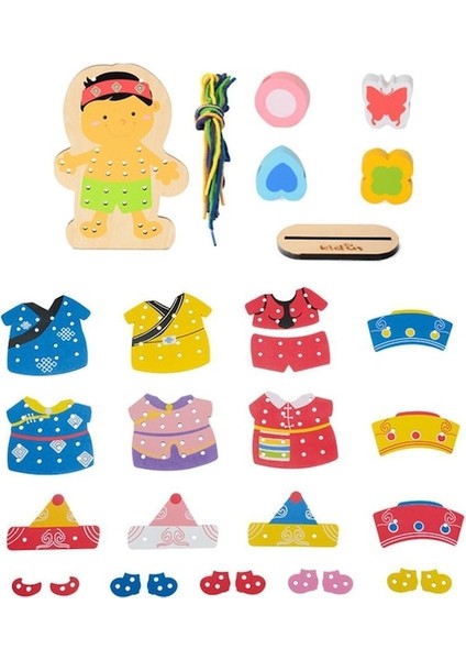 Suntek Ahşap Giydirme Bebek Bağlama Boncuk Oyunu Çocuklar (Yurt Dışından) fiyatları