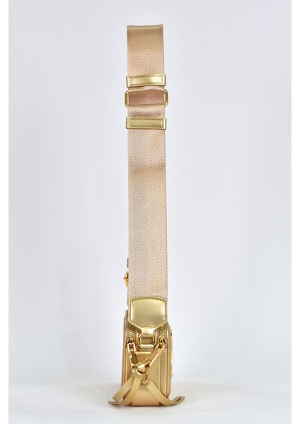 Kadın Kolon Omuz Askılı Silikon Çapraz Çanta Gold 26398