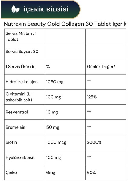 Cranberry 500 Mg 60 Tablet & Beauty Gold Collagen 30 Tablet modelleri