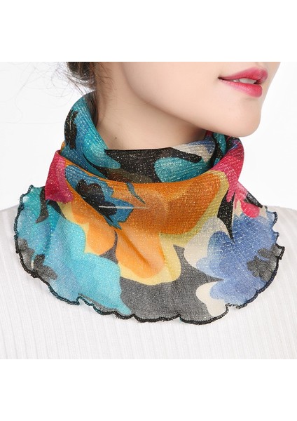 Kadın Ipek Boyun Eşarbı Ilkbahar Yaz Şifon Boyunluk Eşarp Güneş Koruyucu Eşarp Kadın Fular Dıy Yüz Maskesi Baskı Halka Başörtüsü (Yurt Dışından) modelleri