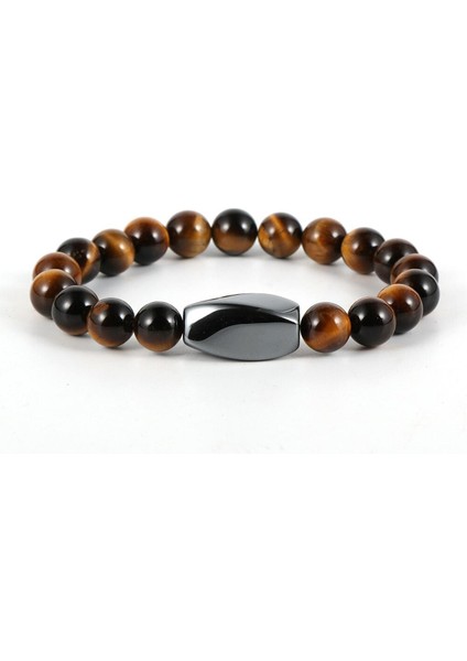 Erkekler Kadınlar Doğal Taş Hematit Charm Lapis Lazuli Bilezikler Lava Rock Turquoises Boncuklu Bileklik Basit Tasarım Takı (Yurt Dışından)