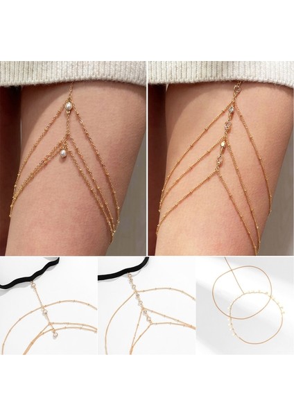 E8FA Punk Çok Katmanlı Uyluk Zinciri Bacak Vücut Zinciri Demeti Gotik Bacak Jartiyer Kemer Moda Plaj Kulübü Rave Parti Vücut Malzemeleri (Yurt Dışından) modelleri