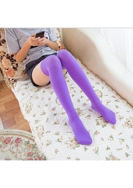 2021 Kadın Düz Renk Pamuk Uyluk Yüksek Diz Üstü Çorap Bayan Kızlar Için Siyah Beyaz Gri Sıcak Uzun Çorap Medias (Yurt Dışından) fırsatları