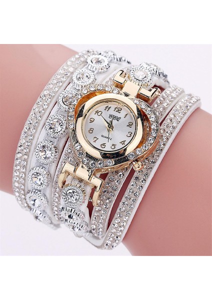 Kadınlar Lüks Taklidi Bilezik Kol Saati Bayanlar Çok Katmanlı Analog Saat (Yurt Dışından)