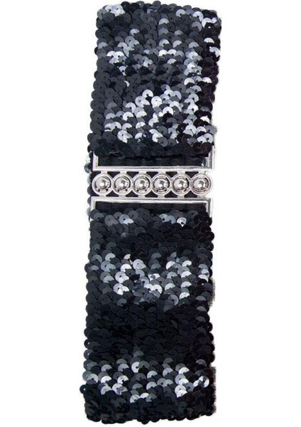 Pullu Elastische Glitter Riem Vrouwen Korse Brede Taille Riem Metalen Gesp Tailleband Decoratieve Korse Askı Parti Elbise Aksesuarı (Yurt Dışından)
