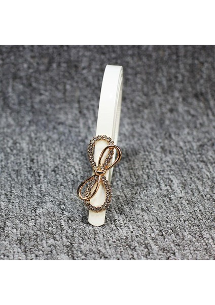 2022 Yüksek Kaliteli Yay Tokası Bayanlar Rugan Elbise Dekoratif Rhinestones Küçük Ince Kemerler Kadınlar Için Lüks Tasarımcı Marka (Yurt Dışından)