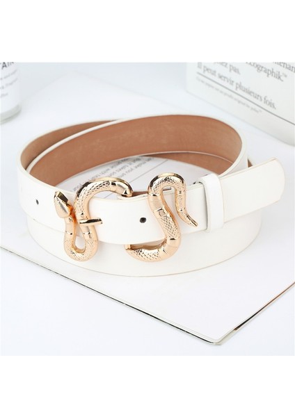 2022 Avrupa ve Amerikan Yeni Bayan Moda Yılan Toka Pu Kemer Tüm Maç Basit Kot Takım Elbise Kemer (Yurt Dışından) fiyatları