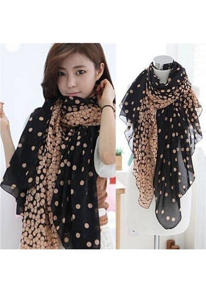 Kadın Eşarp Sonbahar Sıcak Yumuşak Uzun Vual Boyun Büyük Şal Şal Çaldı Pembe Gri Noktalar Eşarp 166*60 cm (Yurt Dışından) modelleri