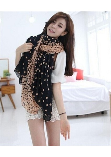 Kadın Eşarp Sonbahar Sıcak Yumuşak Uzun Vual Boyun Büyük Şal Şal Çaldı Pembe Gri Noktalar Eşarp 166*60 cm (Yurt Dışından) fırsatları