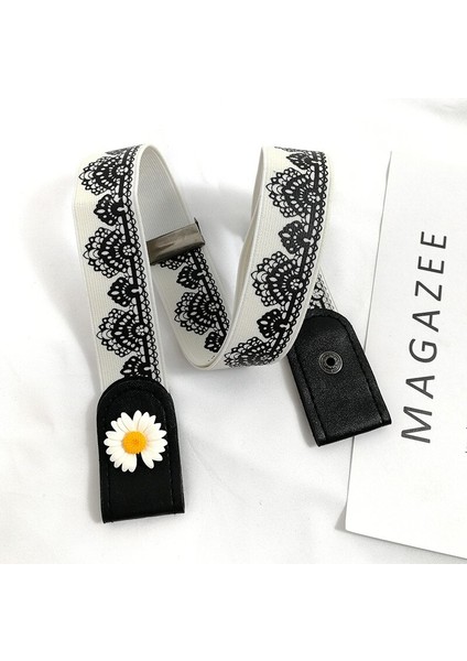 Mod Elastische Makkelijk Riem Zonder Gesp Dames Jeans Riemen Voor Vrouwen Stretch Bloem Cinturon Mujer Onzichtbare Extensible Riem (Yurt Dışından) fiyatları