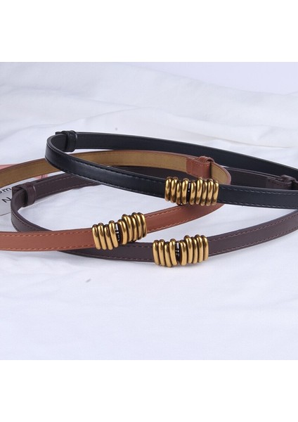 Nieuwe Mode Lederen Dunne Riemen Voor Vrouwen Gouden Gesp Taille Riem Dames Jurk Broek Decoratie Tailleband (Yurt Dışından)