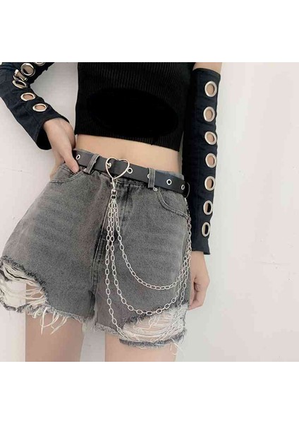 Basit Aşk Kalp Kadın Kemer Üç Katmanlı Metal Pantolon Zinciri Punk Hip-Hop Bel Zinciri Kemerler Kızlar Için Pantolon Kot (Yurt Dışından) indirimleri