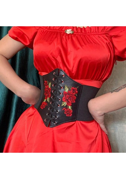 Goth Estetik Çiçek Baskı Korse Kırpma Üst Yaz Streetwear Moda Dantel Uo Kuşak Kemer Vintage Büstiyer Üstleri (Yurt Dışından)