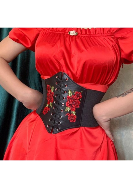 Goth Estetik Çiçek Baskı Korse Kırpma Üst Yaz Streetwear Moda Dantel Uo Kuşak Kemer Vintage Büstiyer Üstleri (Yurt Dışından)