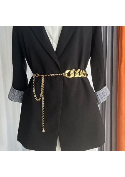 Yüksek Bel Altın Zincir Kemerler Kadınlar Için Moda Kemer Kadın Tüm Maç Parti Takı Elbise Metal Kemer (Yurt Dışından)