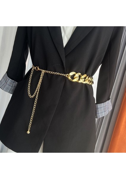 Yüksek Bel Altın Zincir Kemerler Kadınlar Için Moda Kemer Kadın Tüm Maç Parti Takı Elbise Metal Kemer (Yurt Dışından) modelleri