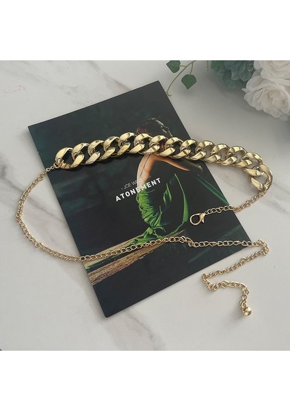 Yüksek Bel Altın Zincir Kemerler Kadınlar Için Moda Kemer Kadın Tüm Maç Parti Takı Elbise Metal Kemer (Yurt Dışından) fırsatları