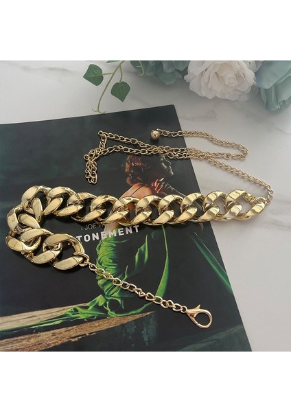 Yüksek Bel Altın Zincir Kemerler Kadınlar Için Moda Kemer Kadın Tüm Maç Parti Takı Elbise Metal Kemer (Yurt Dışından) indirimleri